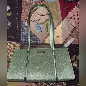 Kate Spade New York Kenzie green glitter metallic purse NWOT